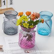 清新透明玻璃花瓶欧式田园风家居装饰摆件插花水培富贵竹花器