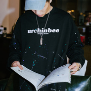 URCHINBEE原创设计泼墨LOGO国潮牌嘻哈长袖t恤男女宽松基础印花T