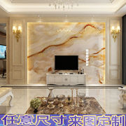 欧式岩板电视背景墙，瓷砖微晶石大理石客厅影视墙，罗马柱边框定制