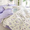 寻梦花香紫色小碎花，被套纯棉1.5m1.8四件套，床品田园风床单床罩