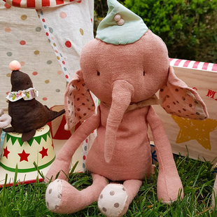 北欧风马戏团礼盒亚麻大象公仔玩偶儿童宝宝可啃咬的精致生日礼物