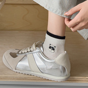 韩国白色女袜子夏季薄款假两件袜口刺绣可爱老虎熊猫低帮棉短筒袜