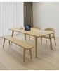 简约实木客厅学习大长书桌，家用松木原木桌子，长条原木办公工作桌