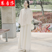 新中式民国风女装春夏装，防晒外披连衣裙两件套复古茶服旗袍套装裙