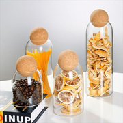 软木球塞玻璃密封罐，创意简约茶叶咖啡豆，储物瓶子大号高硼硅收纳瓶