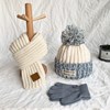 儿童帽子围巾秋冬季宝宝保暖加绒毛线帽手套三件套男童女童针织帽