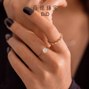 bd百德珠宝钻石戒指，女18k金戒指彩金紫金戒指，求婚订婚80分手