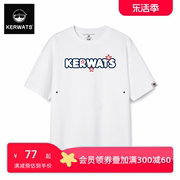 KERWATS/可维斯品牌大码男女透气短袖字母莱卡棉潮牌印花t恤夏季