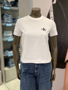 CK Jeans韩国24春J218883女休闲舒适圆领字母透气短袖T恤