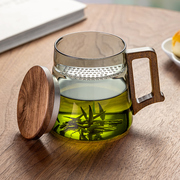 忆壶茶耐高温玻璃杯月牙泡，茶杯茶水分离绿茶杯过滤办公室喝水杯