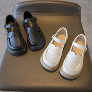 女童皮鞋2024春秋儿童黑色英伦，风演出鞋，软底学生鞋中大童单鞋