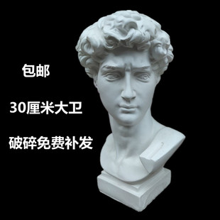 30厘米大卫石膏像 中小号白色美术教具用品装饰摆件雕塑人物