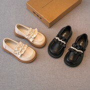 日本女童皮鞋黑色英伦风春秋，儿童鞋子小女孩公主，鞋单鞋豆豆鞋
