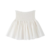 法式白色褶皱低腰迷你超短裙弹力，小众半身裙a字版甜美蛋糕裙