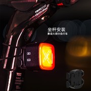 英豪尾灯智能感应自行车刹车灯山地公路车USB 充电警示夜骑灯