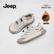 jeep吉普女鞋冬季加绒保暖棉鞋运动户外徒步登山厚底2023百搭