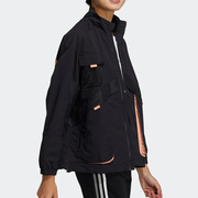 adidas阿迪达斯neo夹克女装，运动服休闲防风，立领上衣外套女hg1609