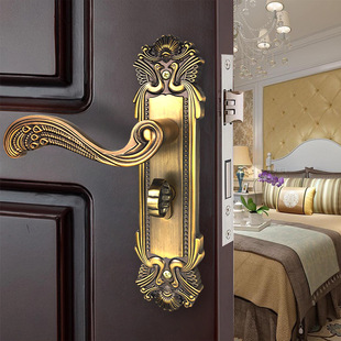 基亚锌合金欧式室内门锁，卧室房间门锁具实木门锁，执手锁机械门锁
