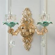 欧式水晶壁灯陶瓷双单头壁灯卧室客厅背景墙壁灯法式床头过道壁灯