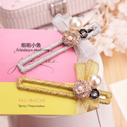 金色银色水钻花盘单款发夹发饰品手工，diy制作韩版丝带，材料包套装(包套装)