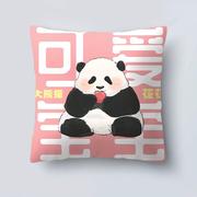 熊猫抱枕和花花萌兰福宝，可爱枕头女生客厅，汽车沙发靠枕生日礼物
