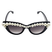 欧美时尚潮流猫眼框珍珠，太阳镜女渐变色，墨镜防紫外线大框户外眼镜