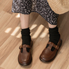 依旧原创日系复古学院，风皮鞋森系棕色，单鞋玛丽珍鞋