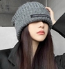 黑色毛线帽女秋冬季2023保暖显脸小冬款百搭月子帽针织帽子女