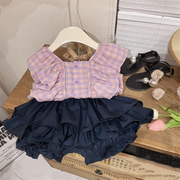 韩范童装女童夏装套装1洋气，2岁女宝宝衣服3儿童，薄款4时髦5两件套