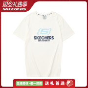 Skechers斯凯奇短袖男女秋冬季白色情侣速干运动潮流圆领T恤