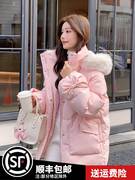 大毛领粉色羽绒棉衣棉服，女冬短外套，今年流行韩系温柔甜美学生棉袄
