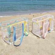 沙滩包防水大容量游泳收纳袋洗澡拎包洗漱浴兜海边旅行果冻包