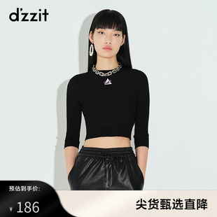 dzzit地素奥莱春款黑色，修身短款打底衫毛衣女3d1e4271a