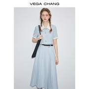 vegachang时尚套装女2024年夏季法式外套，半裙气质减龄两件套