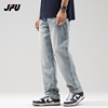 JFU高街vibe美式牛仔裤男春夏季薄款潮牌复古宽松直筒阔腿长裤子
