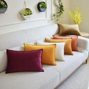 简约现代长方形纯色靠垫抱枕床头腰枕客厅沙发大靠枕套不含芯定制