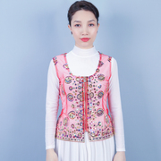 新疆舞蹈演出服装民族风薄款女士亮片短马甲修身百搭时尚背心