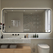 轻奢铝框智能带灯led发光壁挂浴室镜防雾卫生间镜子厕所化妆台镜