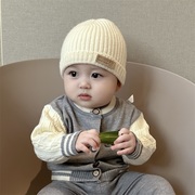 新生儿胎帽早秋婴儿套头帽薄款婴幼儿，毛线帽纯色，男女宝宝秋冬帽子
