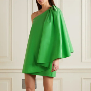 晚礼服绿色短裙气质简约时尚派对主持宴会年会小礼服连衣裙生日女