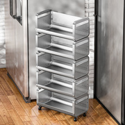 304不锈钢厨房蔬菜置物架收纳筐，落地多层厨房，专用菜架可移动防锈