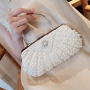 2022珍珠包宴会(包宴会，)手拿包韩版镶钻女包斜跨链条，小包礼服新娘包包