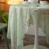 法式桌布淡绿色钉珠纱蛋糕摄影背景绣花道具布白色台布美式北欧风