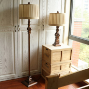 美式落地灯卧室客厅书房，立灯复古欧式落地式台灯立式地灯简约遥控