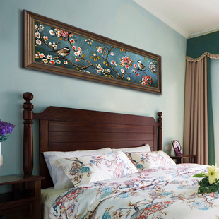 美式卧室挂画房间装饰画，高级感手绘油画，中式客厅壁画欧式墙面挂画