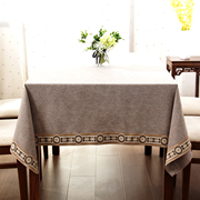 环保客厅茶几布中式(布，中式)家用长方形桌布布艺酒店，台布正方形棉麻餐桌布