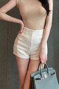 白色高腰短裤女夏季西装运动裤显瘦小个子外穿打底紧身收腰休闲裤
