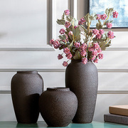 景德镇陶瓷器 落地粗陶花瓶干花客厅插花中式摆件手工复古工艺品