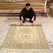 真丝地毯手工羊毛波斯地毯，新中式客厅茶几，现代民族风卧室地毯