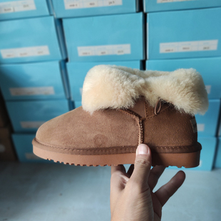 澳洲羊皮毛一体雪地靴女低筒基本款一粒扣经典冬靴保暖3352短靴冬